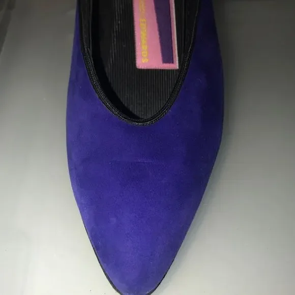 Susan Bennis Shoes Purple Black 8B fit 7B Original Owner - Picture 8 of 9